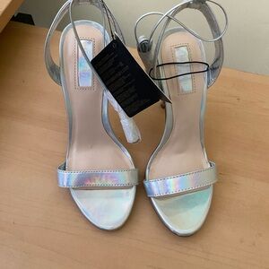 Forever 21 Iridescent Silver Heels